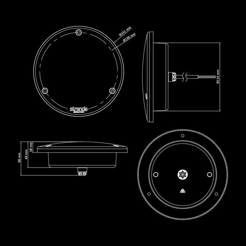 STRANDS FOR9T ORBI - 3 Funkcijsko Okruglo Svjetlo