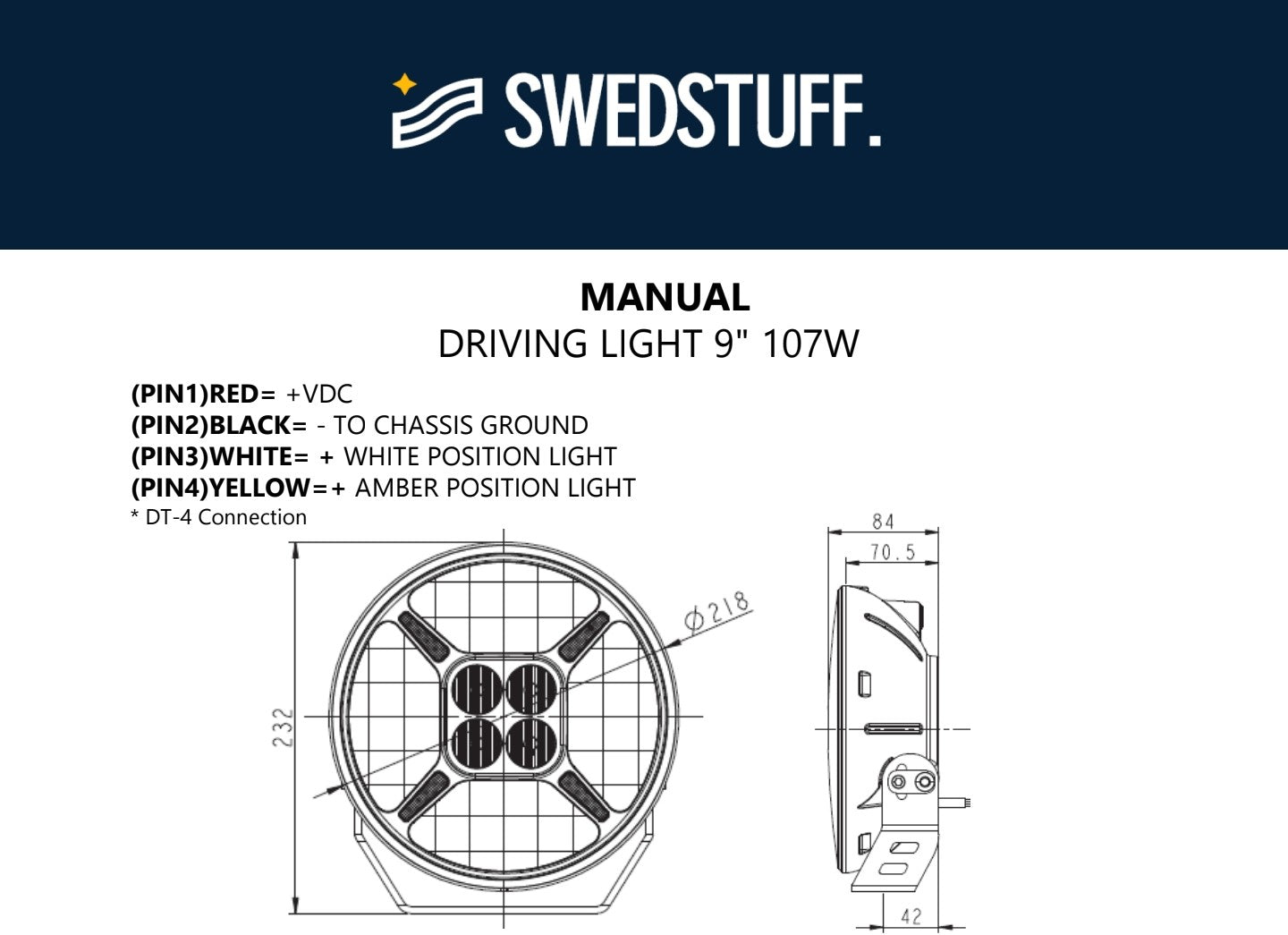 SWEDSTUFF LDL-01 DRIVING LIGHT 9" - 10.200 LUMENA SA GARANCIJOM KVALITETE