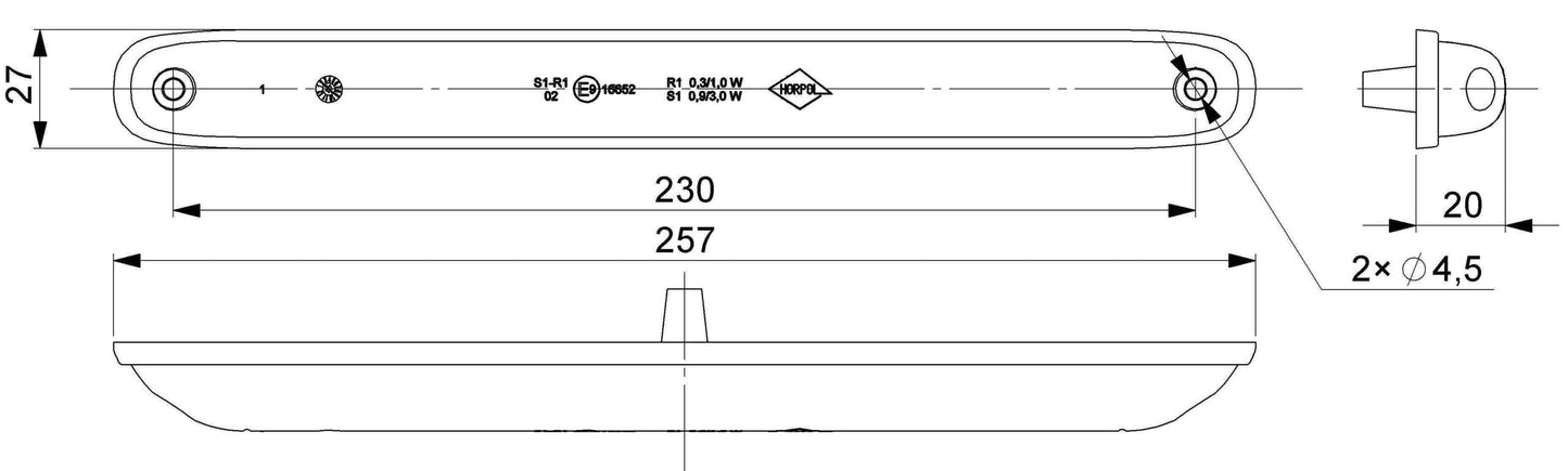 HORPOL LZD 2247 LED Lampa – Pozicija + Kočnica – 12/24V – IP68