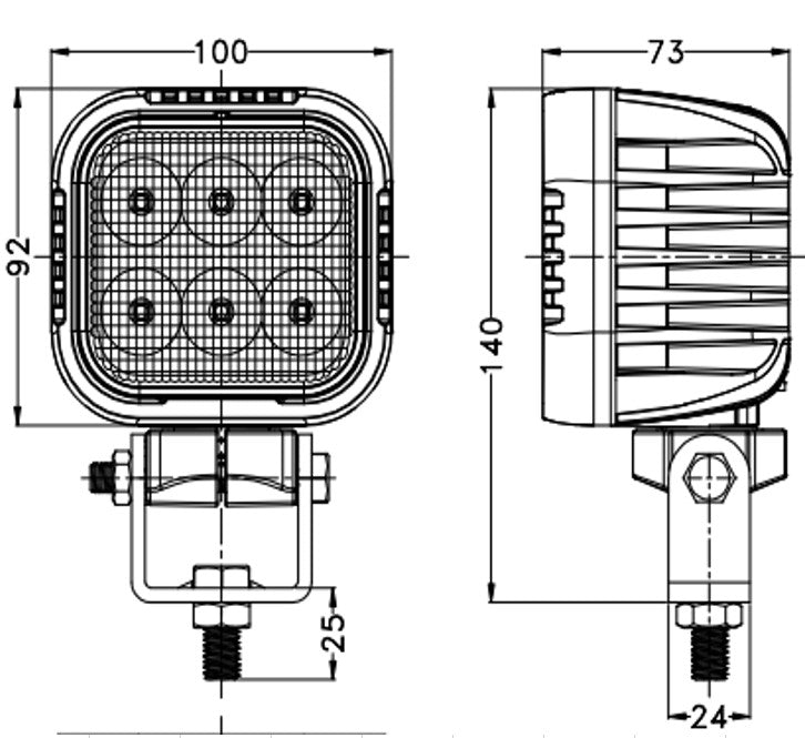 LED Radna Lampa 60W – 6x LED – Široki Snop (Diffused) – Ultra Snažna