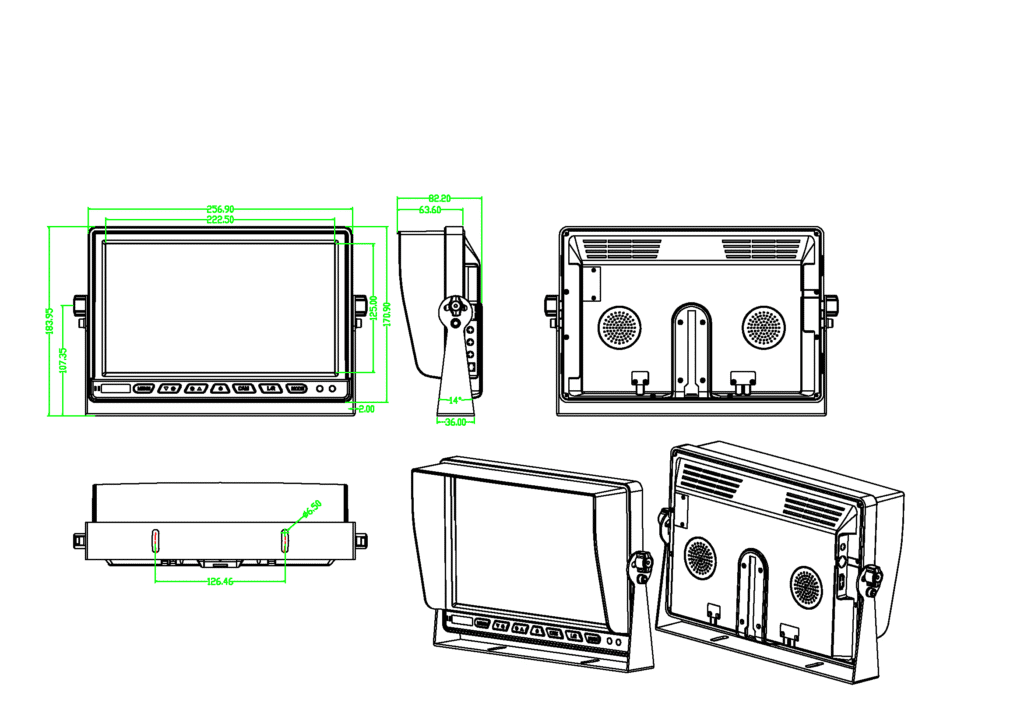 10" Quad HD Monitor JPM-1016Q – Nadzor 4 kamere odjednom (12V-36V)