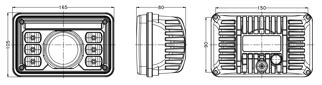Premium LED Far 69W – Pravokutni – Kratko/Dugo/Dnevno svjetlo (John Deere, MF)