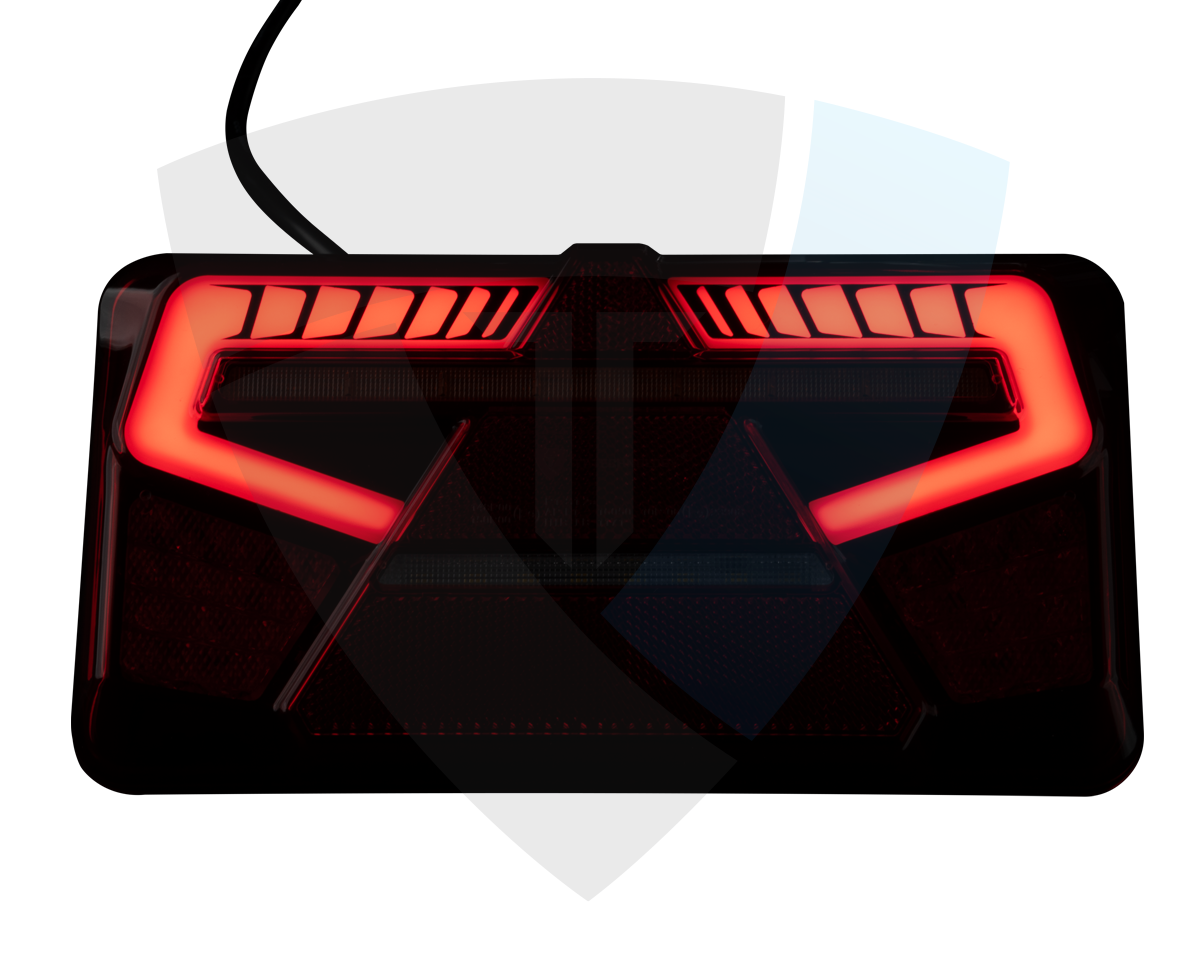 Premium LED Stražnja Lampa 12/24V – 5 Funkcija + Dinamički Žmigavac & Trokut