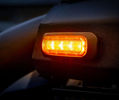 DARK KNIGHT DIRECTIONAL WARNING LIGHT AMBER 6 LED - AMBER 4 LED - DARK TINTED GLASS