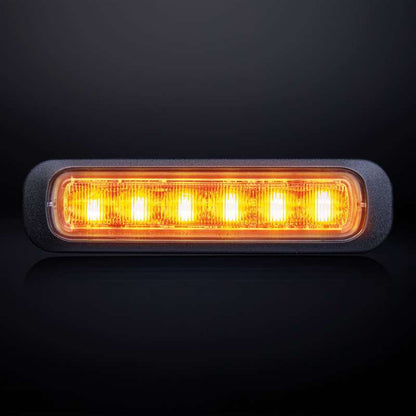 DARK KNIGHT DIRECTIONAL WARNING LIGHT AMBER 6 LED - AMBER 4 LED - DARK TINTED GLASS