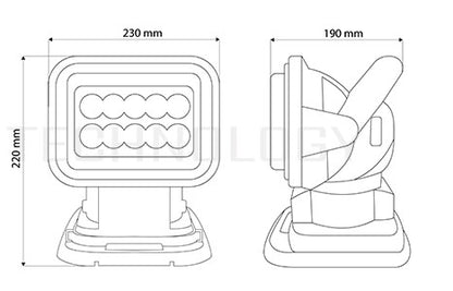 Daljinski Upravljani LED Reflektor 50W – 8500 Lm – Domet 500m – 360° Rotacija