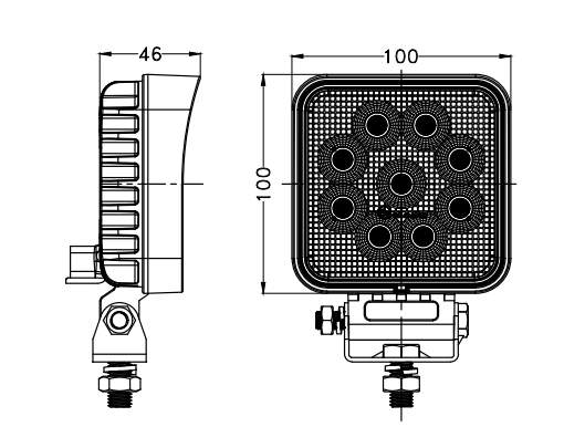 LED Radna Lampa 36W – 36x LED – Široki Snop (Diffused)