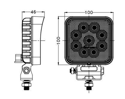 LED Radna Lampa 36W – 36x LED – Široki Snop (Diffused)