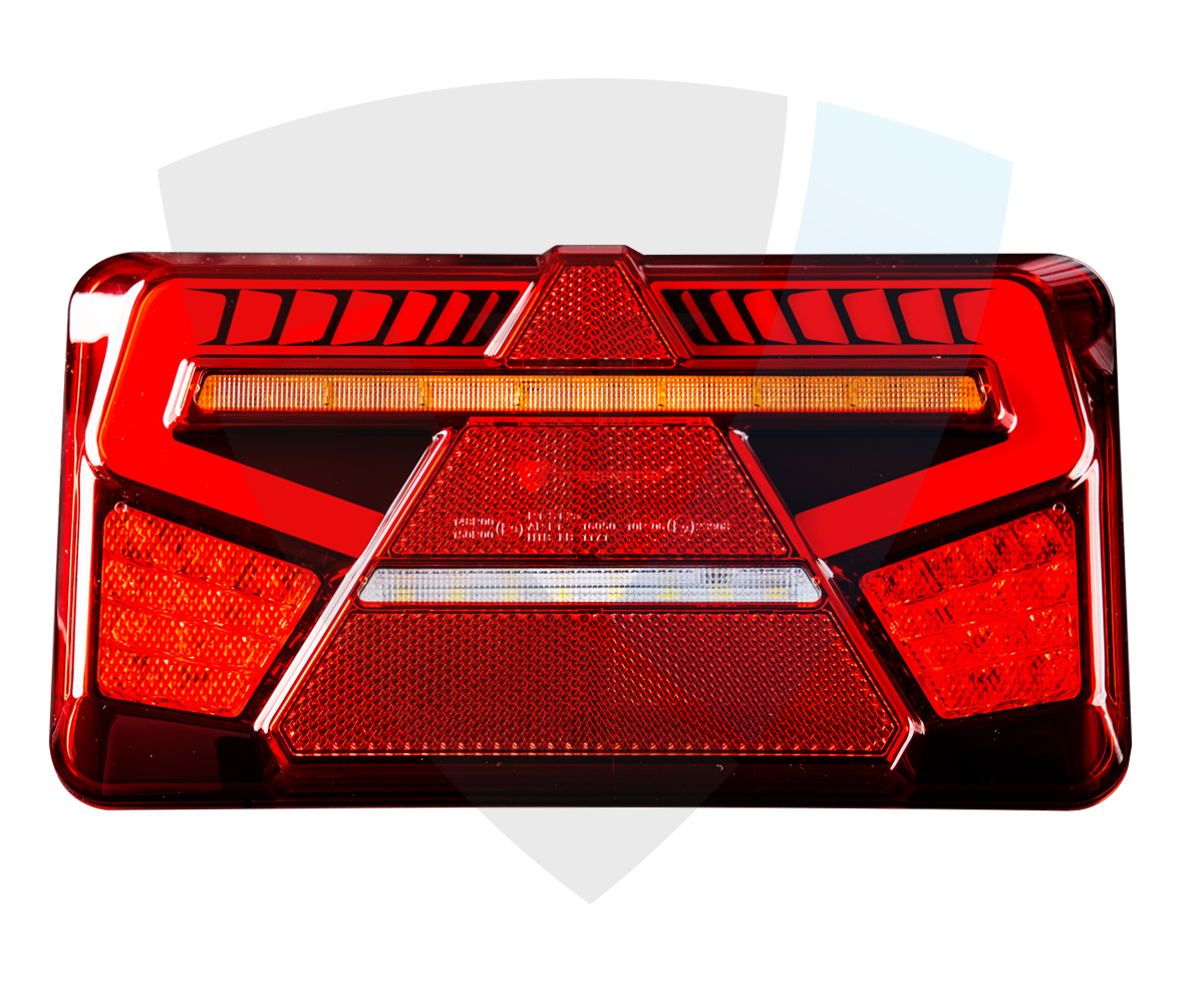 Premium LED Stražnja Lampa 12/24V – 5 Funkcija + Dinamički Žmigavac & Trokut