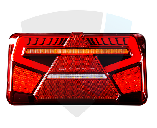 Premium LED Stražnja Lampa 12/24V – 5 Funkcija + Dinamički Žmigavac & Trokut