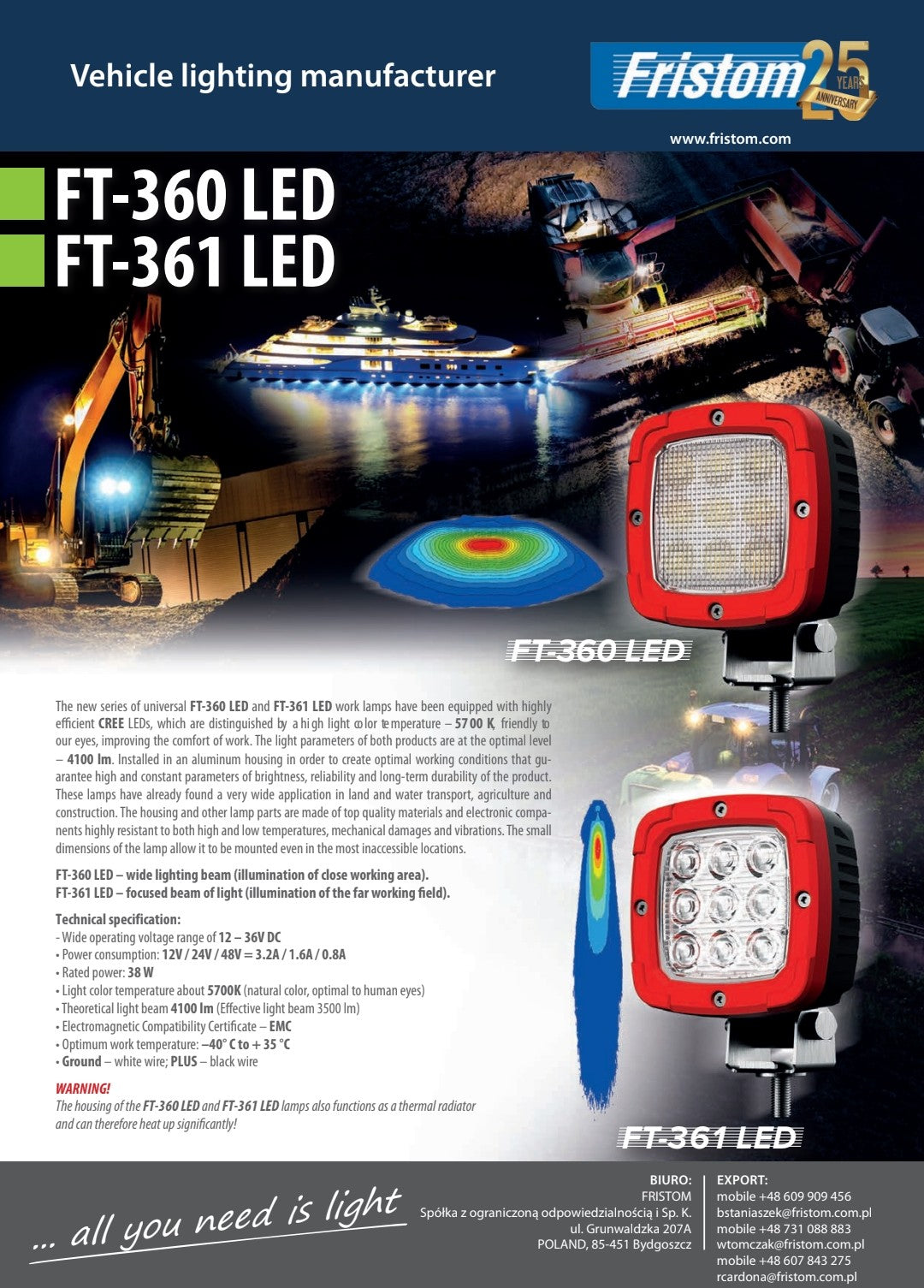 FT-360/361 LED Radna Svjetla (Univerzalna Serija)