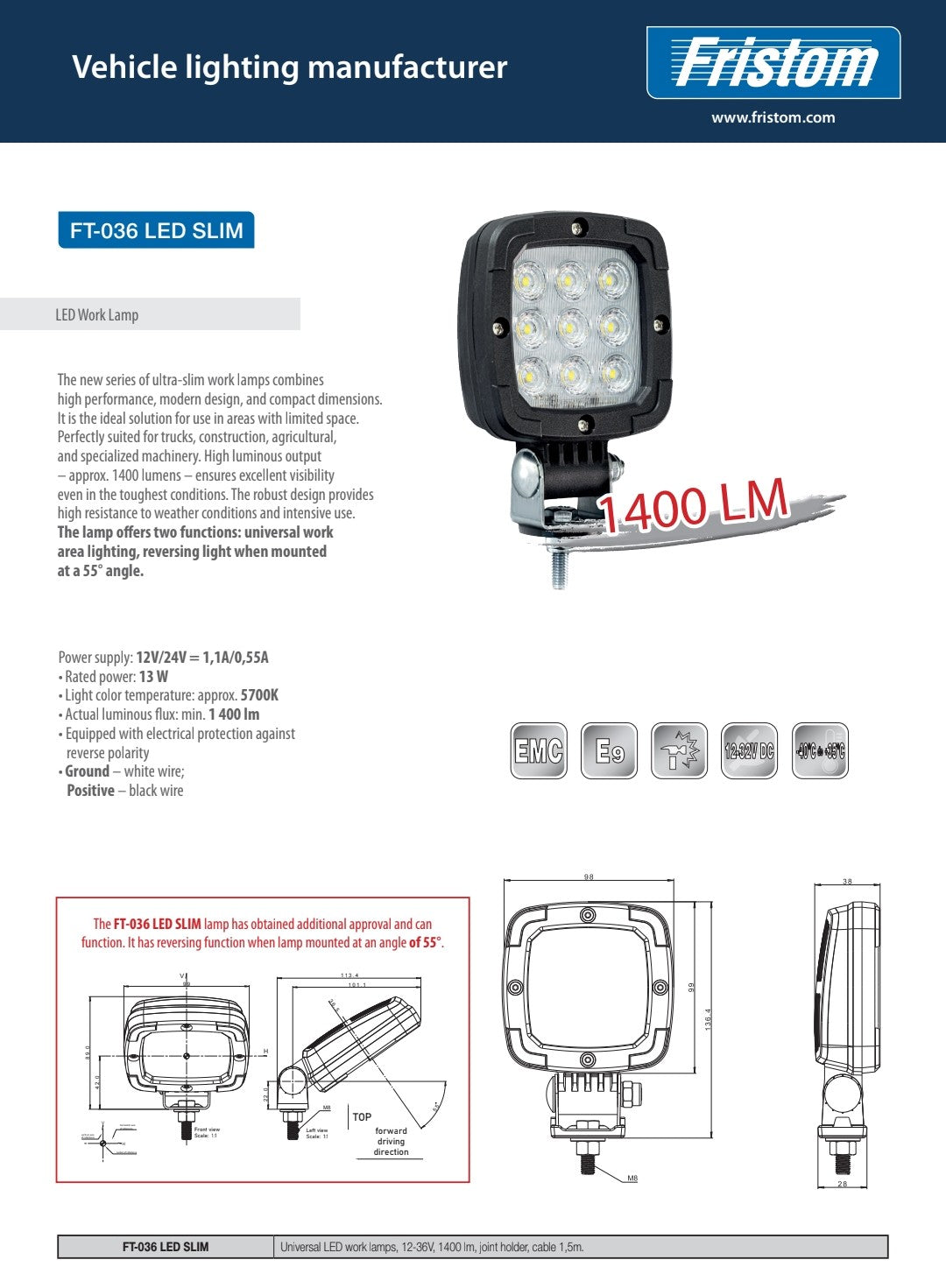 FT-036 LED SLIM Radno Svjetlo