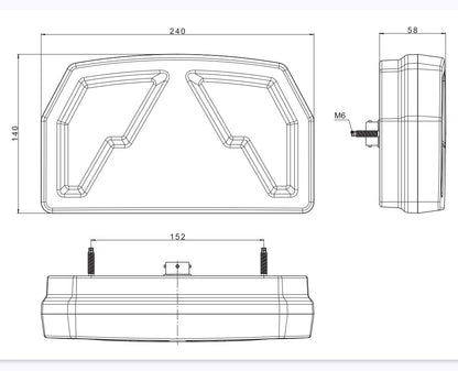 FT-372 LED – 7-Funkcionalno Univerzalno LED Stražnje Svjetlo