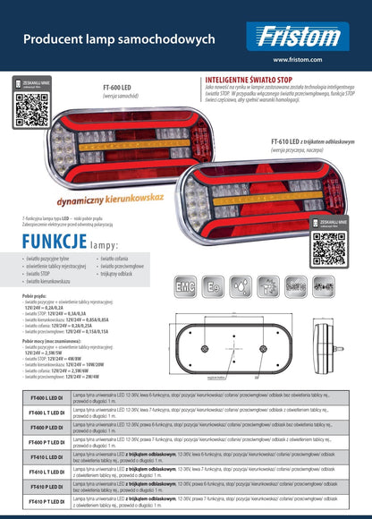 FT-610 LED DI – Stražnje Svjetlo s Dinamičkim Žmigavcem i Ugrađenim Reflektorom