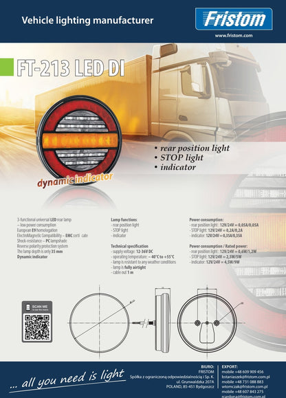 FT-213 LED DI Dinamički Žmigavac , FT-214 LED – Kompaktno 3-Funkcionalno Svjetlo