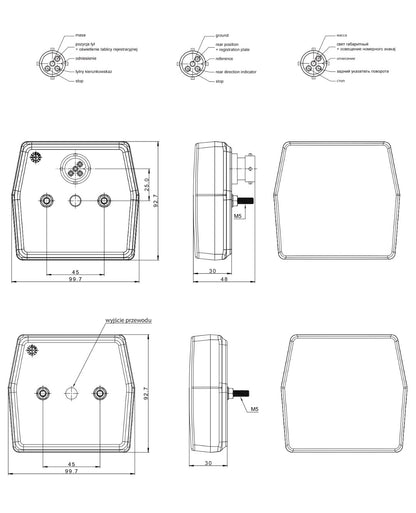 FT-222 LED / FT-223 /  FT-224  Univerzalno Stražnje Svjetlo, Svjetlo za Vožnju Unatrag ,Kompaktno Svjetlo za Maglu