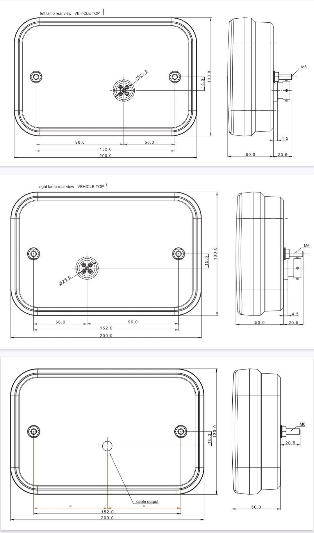 FT-270 LED – Modularno Stražnje Svjetlo s Reflektorom i CANBUS Opcijom