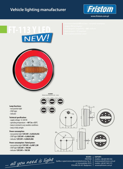 FT-113 LED – Okruglo Stražnje Svjetlo