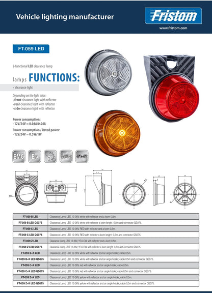 FT-059 LED – Univerzalno LED Gabaritno Svjetlo s Reflektorom