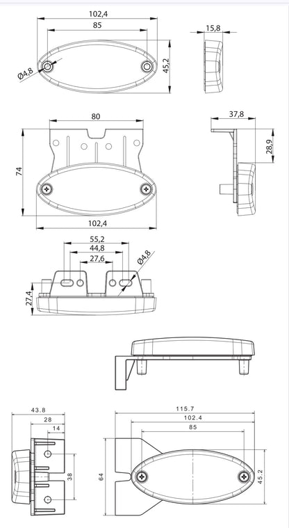 FRISTOM FT-061 LED - LED Gabarit + Reflektor