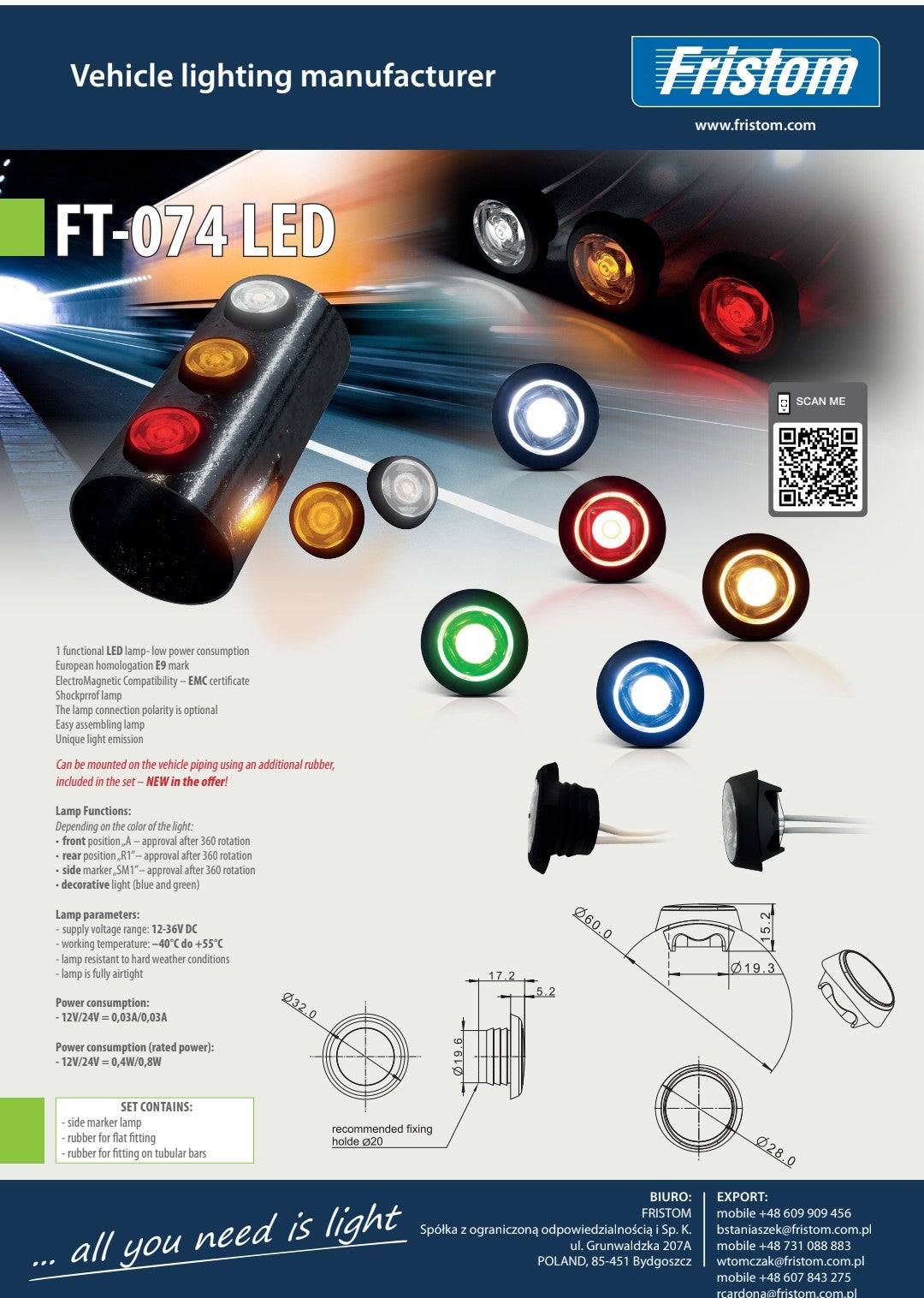 FRISTOM FT-074 LED - UGRADBENO OKRUGLO SVJETLO