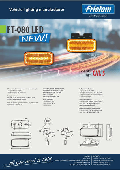 FRISTOM FT-080 LED - Gabarit s Pokazivačem Smjera