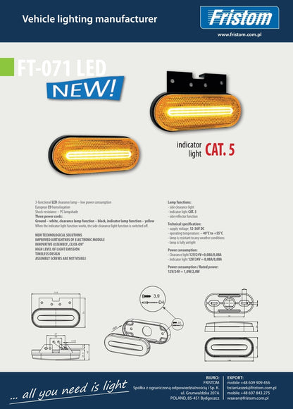 FRISTOM FT-071 LED - Gabarit s ISKLJUČENJEM Pozicije