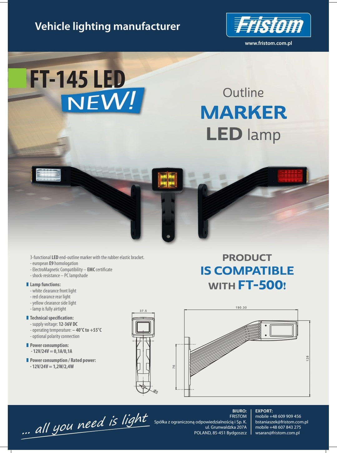 FRISTOM FT-145 LED - 3-Funkcije