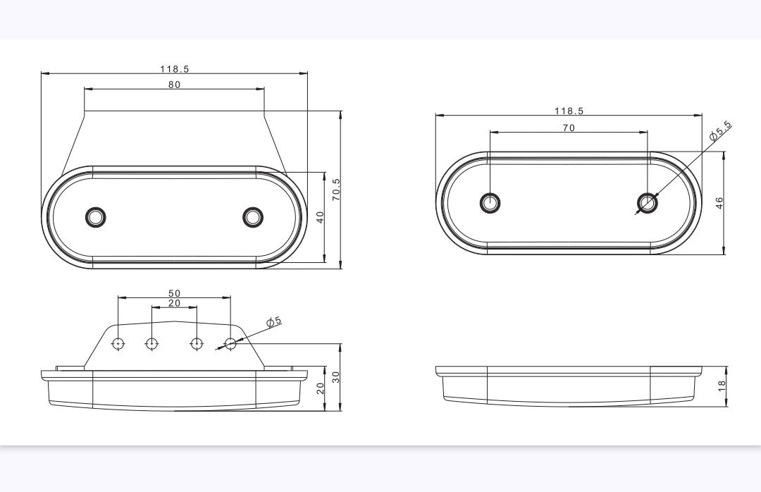 FRISTOM FT-020 LED - Univerzalni Gabarit s Reflektorom