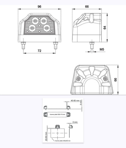 FRISTOM FT-031 LED - Svjetlo za Tablicu i Gabarit