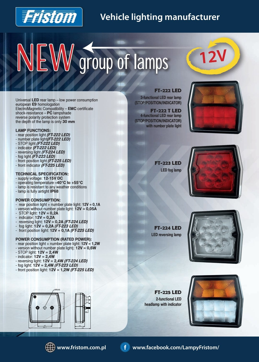 FT-225 LED - Prednje Pozicijsko + Žmigavac (12V)