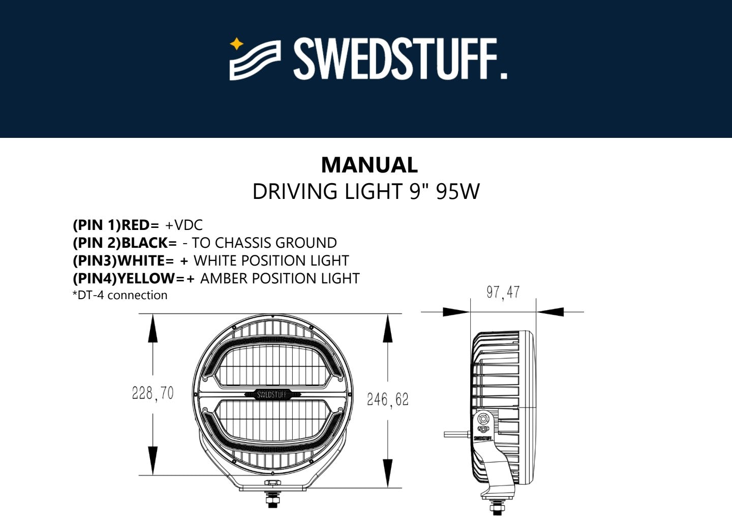 SWEDSTUFF DRIVING LIGHT 9" 95W - Vrhunska Vrijednost i Domet!