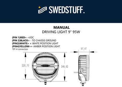 SWEDSTUFF DRIVING LIGHT 9" 95W - Vrhunska Vrijednost i Domet!