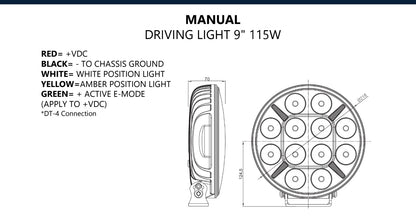 SWEDSTUFF DRIVING LIGHT 9" 115W (LDL-04) - DVOSTRUKA MOĆ I MODERNA ELEGANCIJA