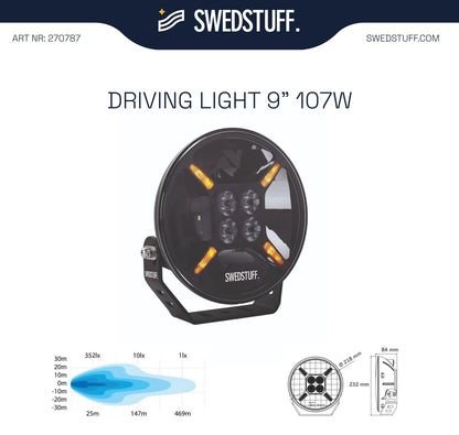 SWEDSTUFF LDL-01 DRIVING LIGHT 9" - 10.200 LUMENA SA GARANCIJOM KVALITETE