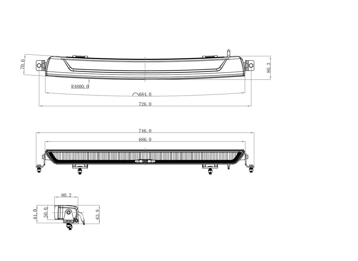 OZZ XB1 P27 Black - 686mm
