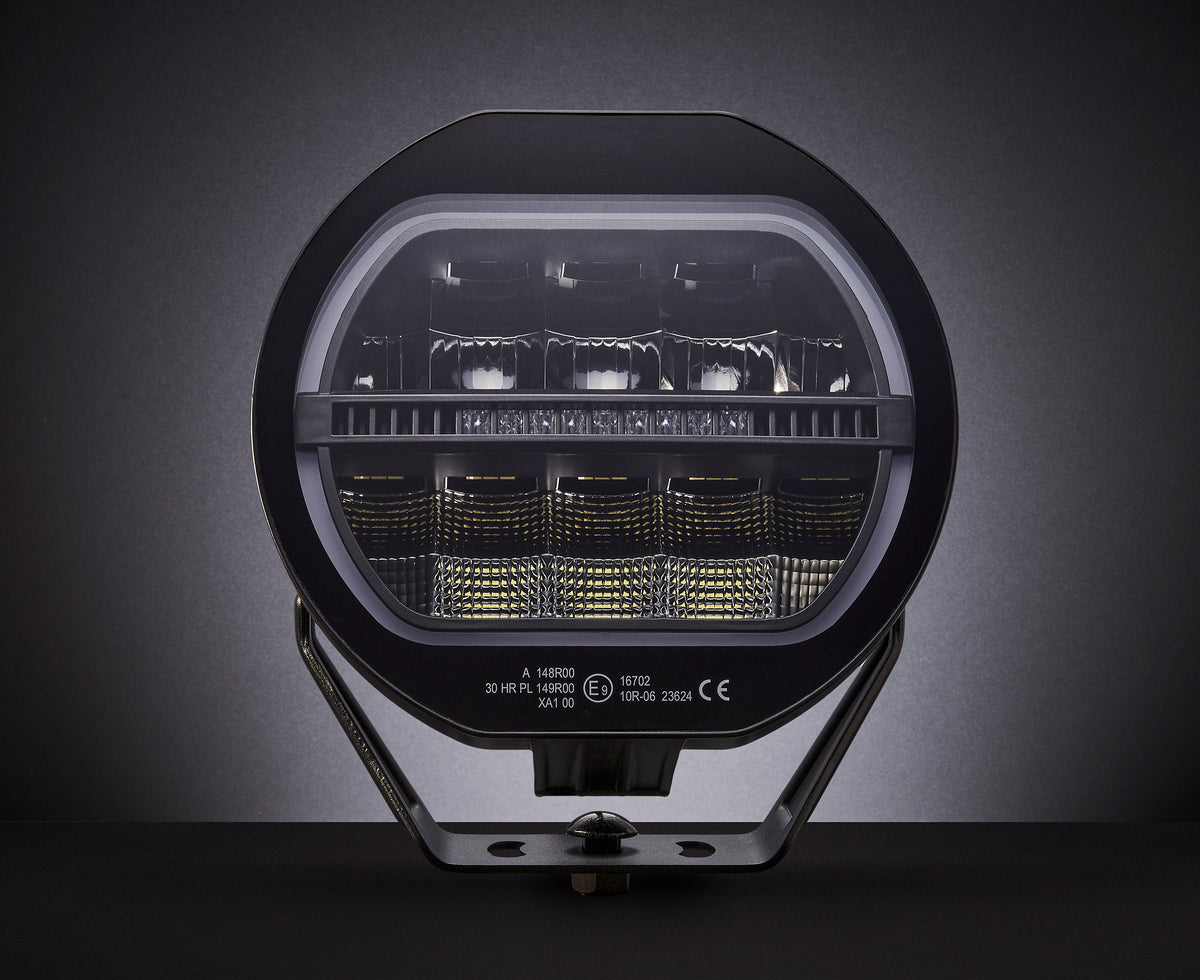 PRO 9" LED Far (160W, 12200lm) – 3u1: Dugo svjetlo + Dvostruka pozicija + Bljeskalica!
