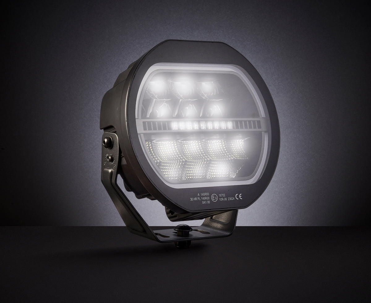 PRO 9" LED Far (160W, 12200lm) – 3u1: Dugo svjetlo + Dvostruka pozicija + Bljeskalica!
